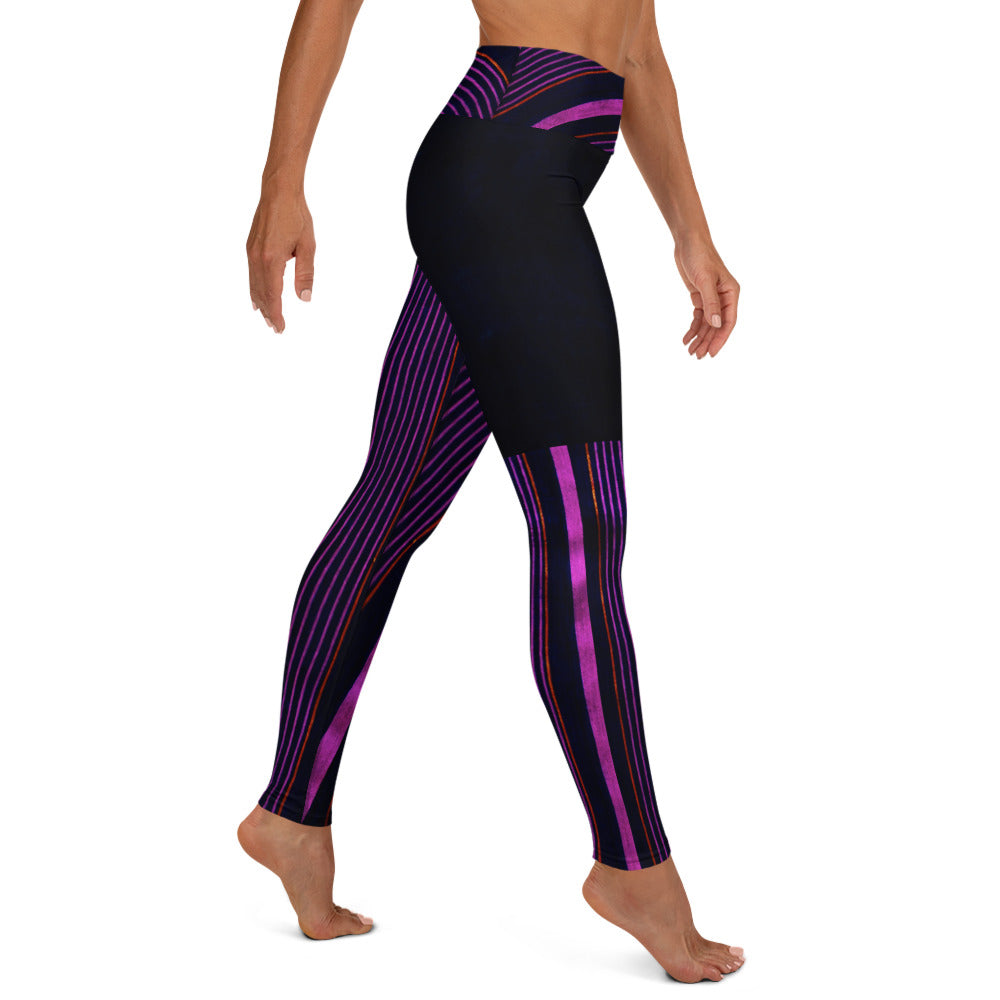 Dance Leggings. Yoga Pants. Gym or Workout High Waist Leggings. "Peppermint" Streetwear by WickedYo.